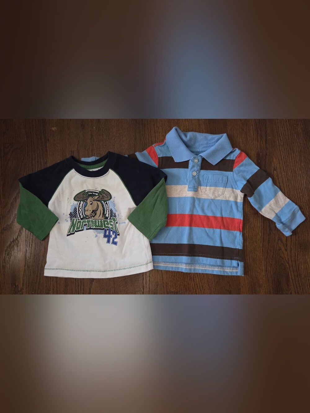 Lot Of 2 Boys 6/9M Long-Sleeve Tees